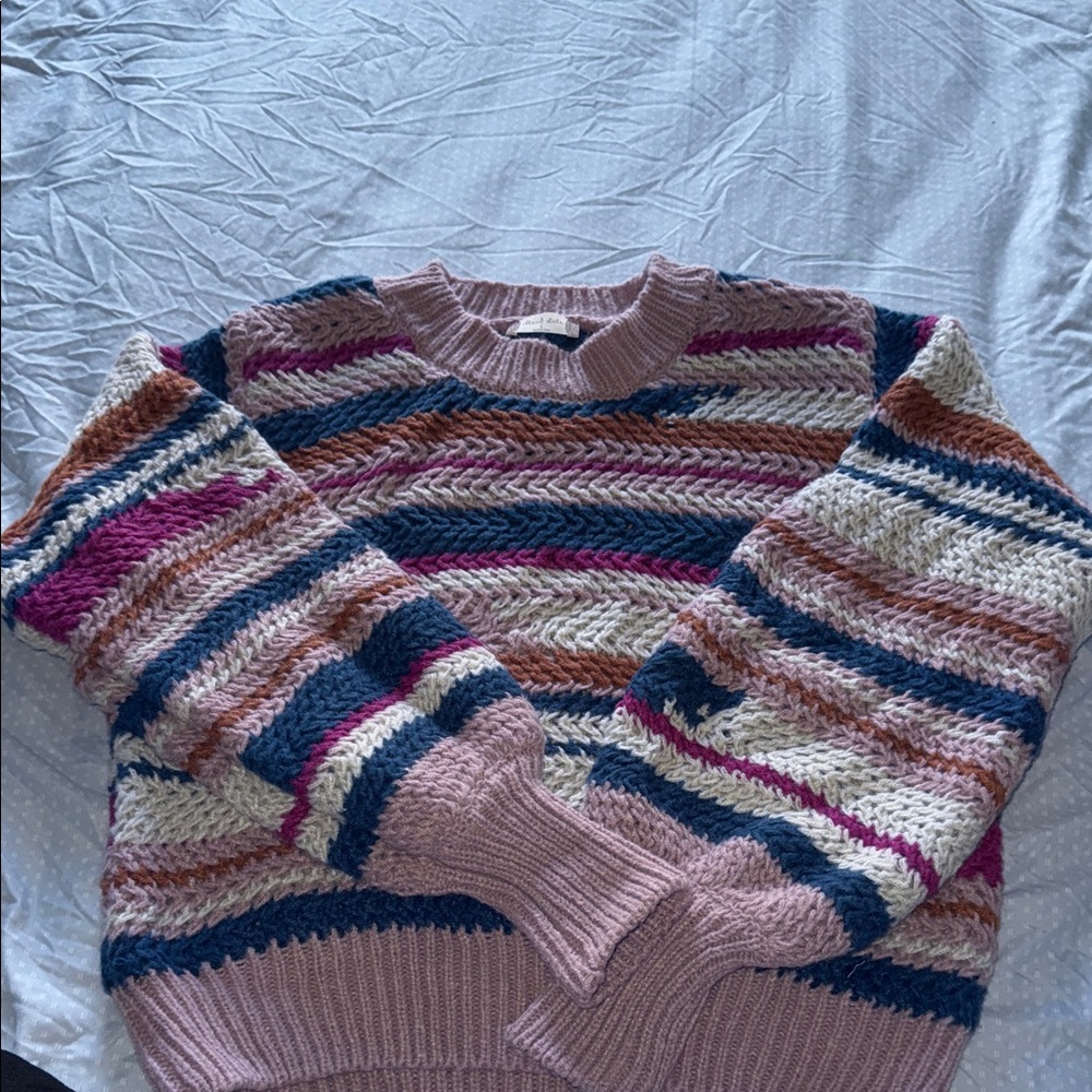 Altar'd State Colorful Striped Sweater